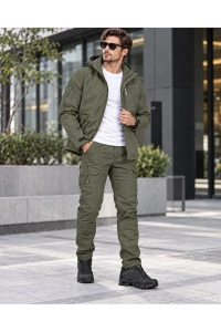 Erkek Softshell Outdoor Takım Kürklü Mont Ve Pantolon